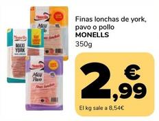 Oferta de Monells - Finas Lonchas De York, Pavo O Pollo por 2,99€ en Supeco