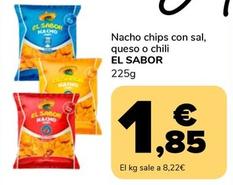 Oferta de El Sabor - Nacho Chips Con Sal, Queso O Chili por 1,85€ en Supeco