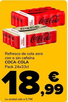 Oferta de Coca-cola - Refresco De Cola Zero Con O Sin Cafeina por 18,99€ en Supeco