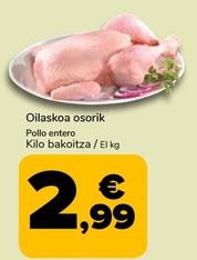 Oferta de Pollo Entero por 2,99€ en Supeco