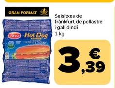 Oferta de Salsitxes De Frankfurt De Pollastre I Gall Dindl por 3,39€ en Supeco
