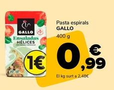 Oferta de Gallo - Pasta Espiras por 0,99€ en Supeco