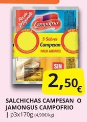 Oferta de Campofrío - Salchichas Campesan O Jamongus por 2,5€ en Supermercados MAS