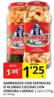 Oferta de Luengo - Garbanzos Con Espinacas O Alubias Cocidas Con Verdura por 1,25€ en Supermercados MAS