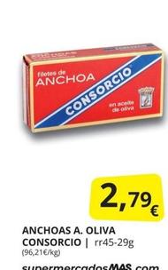Oferta de Consorcio - Anchoas A. Oliva por 2,79€ en Supermercados MAS
