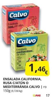 Oferta de Calvo - Ensalada California, Rusa C/atún por 1,46€ en Supermercados MAS