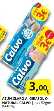 Oferta de Calvo - Atún Claro En Aceite De Girasol por 3€ en Supermercados MAS