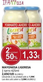 Oferta de Ligeresa - Mayonesa por 2,65€ en Supermercados MAS