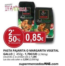 Oferta de Gallo - Pasta Pajarita por 1,7€ en Supermercados MAS
