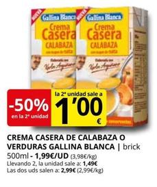 Oferta de Gallina Blanca - Crema Casera De Calabaza por 1,99€ en Supermercados MAS