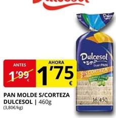 Oferta de Dulcesol - Pan Moldes/corteza por 1,75€ en Supermercados MAS