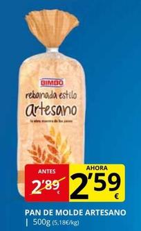 Oferta de Bimbo - Pan De Molde Artesano por 2,59€ en Supermercados MAS