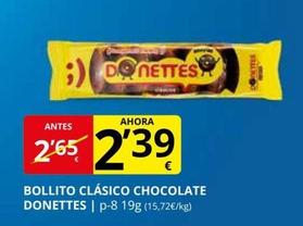 Oferta de Donettes - Bollito Clásico Chocolate por 2,39€ en Supermercados MAS