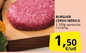 Oferta de Burguer Cerdo Ibérico por 1,5€ en Supermercados MAS