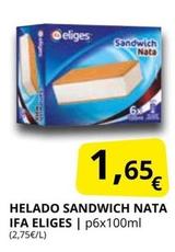 Oferta de Ifa Eliges - Helado Sandwich Nata por 1,65€ en Supermercados MAS