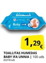 Oferta de Ifa Unnia - Toallitas Humedas Baby por 1,29€ en Supermercados MAS