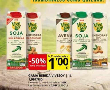 Oferta de Vivesoy - Gama Bebida por 1,49€ en Supermercados MAS
