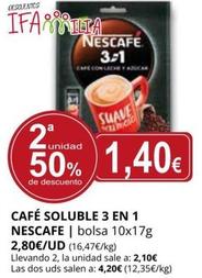 Oferta de Nescafé - Cafe Soluble 3 En 1 por 2,8€ en Supermercados MAS