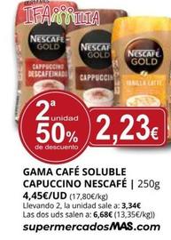 Oferta de Nescafé - Gama Cafe Soluble Capuccino por 4,45€ en Supermercados MAS