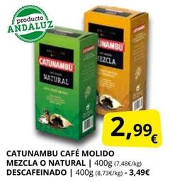 Oferta de Catunambu - Café Molido Mezcla O Natural Descafeinado por 2,99€ en Supermercados MAS