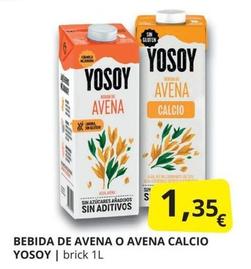 Oferta de Yosoy - Bebida De Avena O Avena Calcio por 1,35€ en Supermercados MAS
