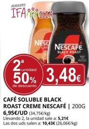 Oferta de Nescafé - Café Soluble Black Roast Creme por 6,95€ en Supermercados MAS