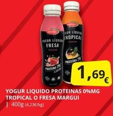 Oferta de Magui - Yogur Líquido Proteinas 0%MG Tropical O Fresa por 1,69€ en Supermercados MAS