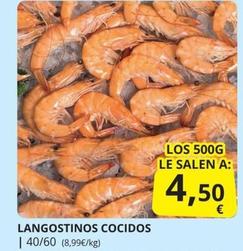 Oferta de Langostinos Cocidos por 4,5€ en Supermercados MAS
