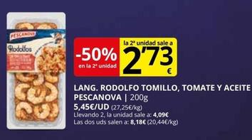 Oferta de Pescanova - Lang. Rodolfo Tomillo, Tomate Y Aceite por 5,45€ en Supermercados MAS