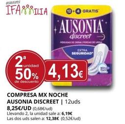 Oferta de Ausonia - Compresa Mx Noche Discreet por 8,25€ en Supermercados MAS