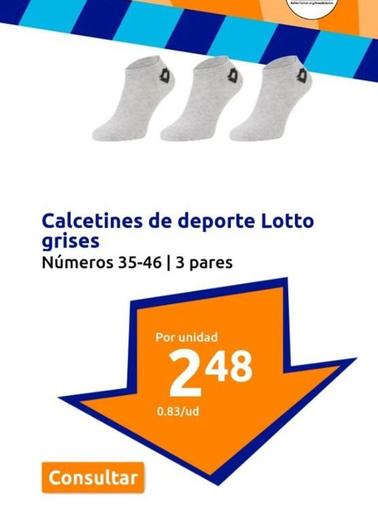 Oferta de Lotto - Calcetines De Deporte Grises por 2,48€ en Action