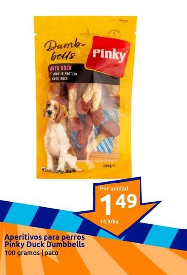 Oferta de Pínky  - Aperitivos Para Perros Duck Dumbbells por 1,49€ en Action
