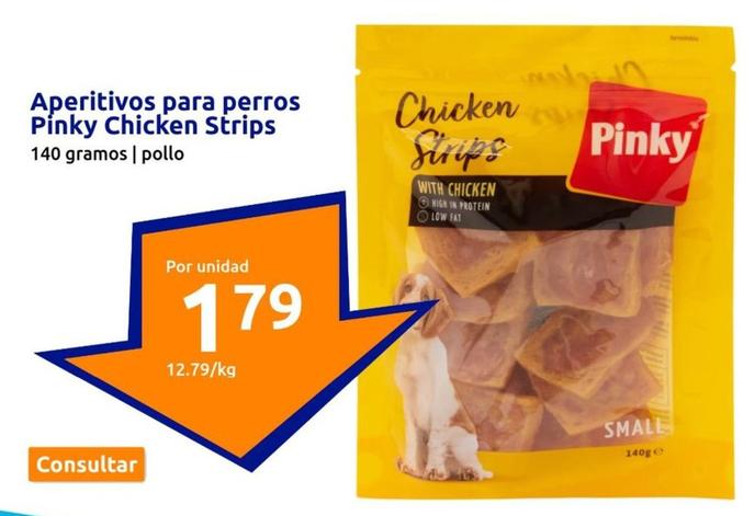 Oferta de Pinky - Aperitivos Para Perros Chicken Strips por 1,79€ en Action