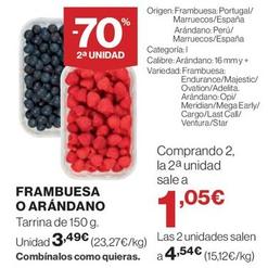 Oferta de Frambuesas por 3,49€ en Hipercor