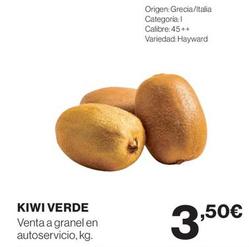 Oferta de Kiwi Verde por 3,5€ en Hipercor