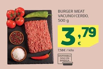 Oferta de Burger Meat Vacuno/cerdo por 3,79€ en HiperDino