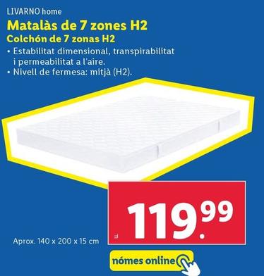 Oferta de Livarno Home - Colchón de 7 Zonas H2 por 119,99€ en Lidl