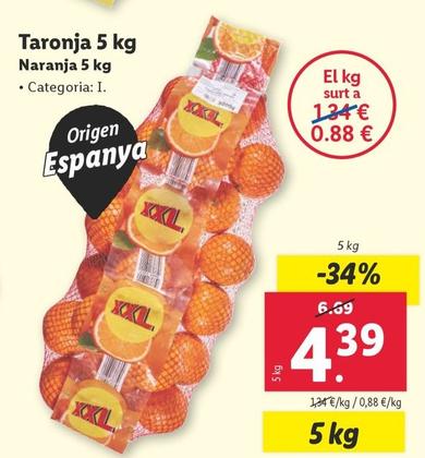Oferta de Naranja 5 Kg por 4,39€ en Lidl