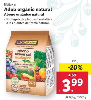 Oferta de BioFlower - Abono Organico Natural por 3,99€ en Lidl