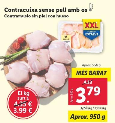 Oferta de Contramuslo Sin Piel Con Hueso por 3,79€ en Lidl
