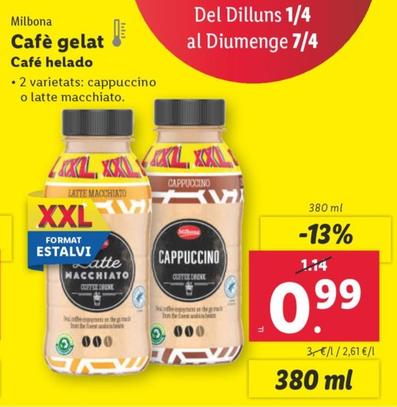Oferta de Milbona - Cafe Helado por 0,99€ en Lidl