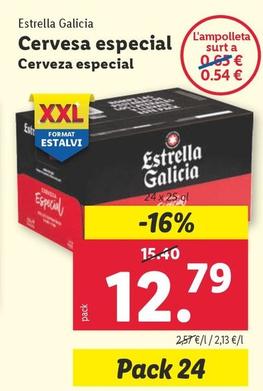 Oferta de Estrella Galicia - Cerveza Especial por 12,79€ en Lidl