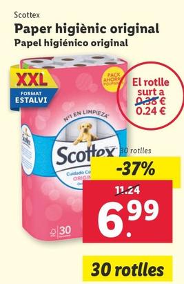 Oferta de Scottex - Papel Higiénico Original por 6,99€ en Lidl