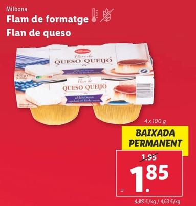Oferta de Milbona - Flan De Queso por 1,85€ en Lidl