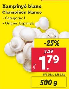 Oferta de Champiñon Blanco por 1,79€ en Lidl