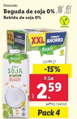 Oferta de Vemondo - Bebida De Soja 0% por 2,59€ en Lidl