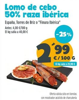 Oferta de Lomo De Cebo 50% Raza Iberica  por 2,99€ en Ahorramas