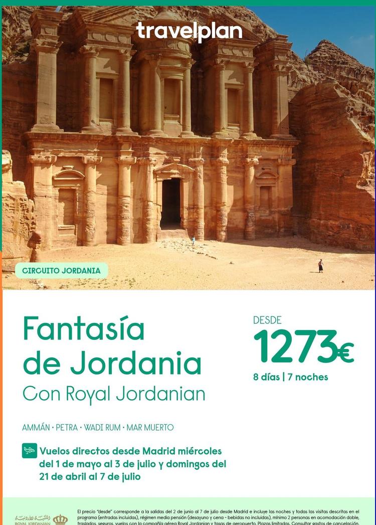 Oferta de Viajes a Jordania por 1273€ en Travelplan