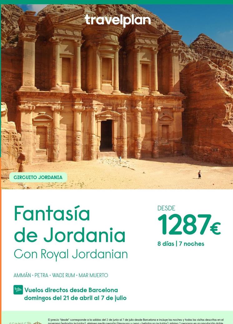 Oferta de Viajes a Jordania por 1287€ en Travelplan