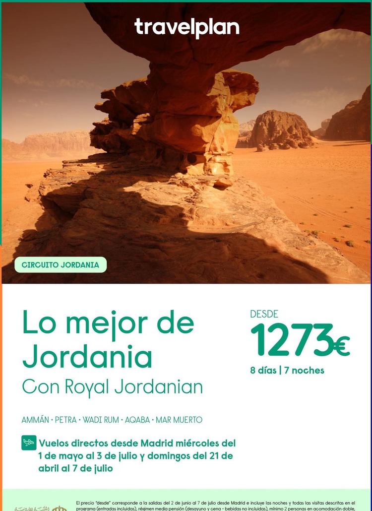 Oferta de Viajes a Jordania por 1273€ en Travelplan